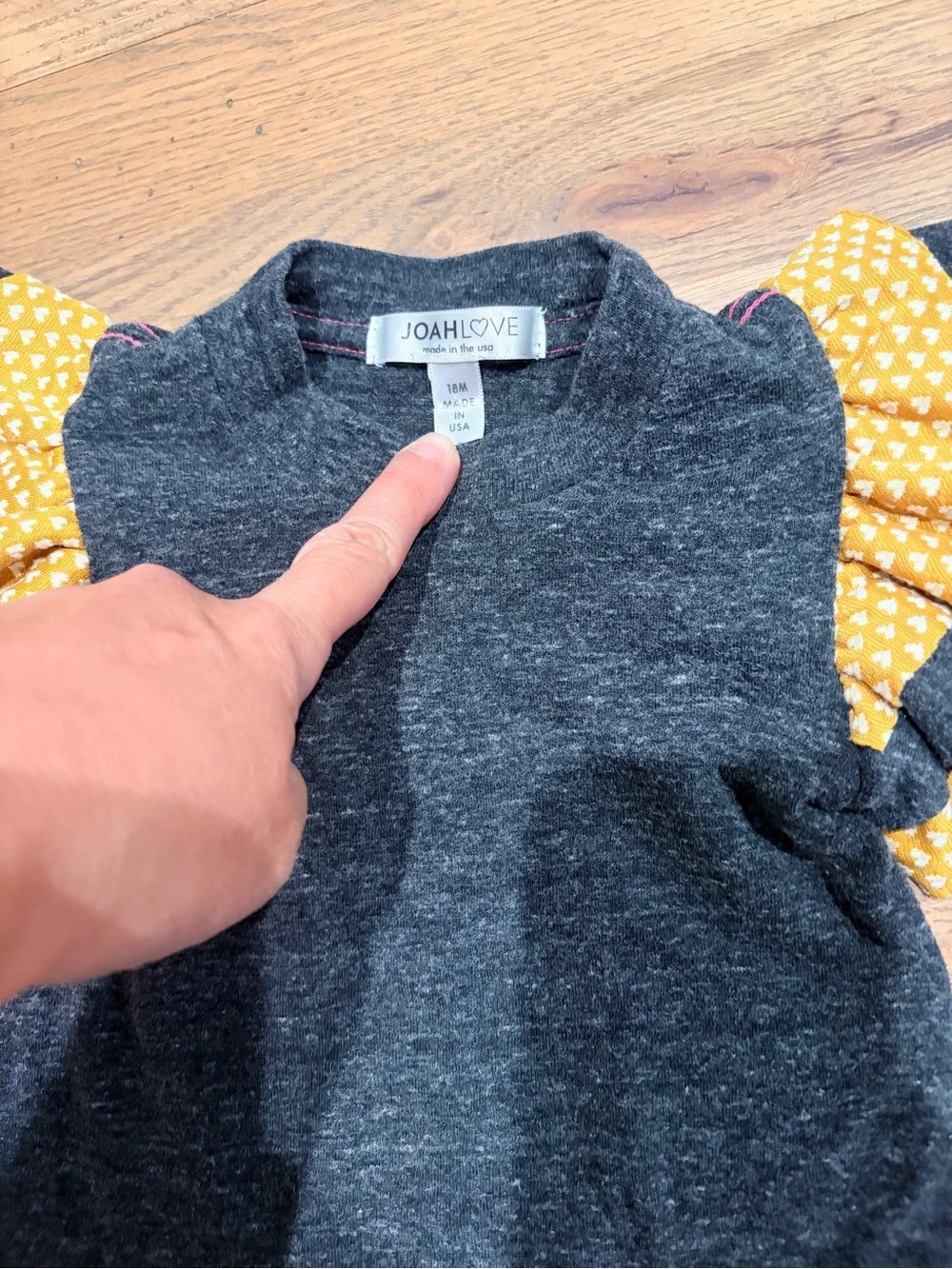 Baby girl grey and gold long sleeve shirt and leggings outfit